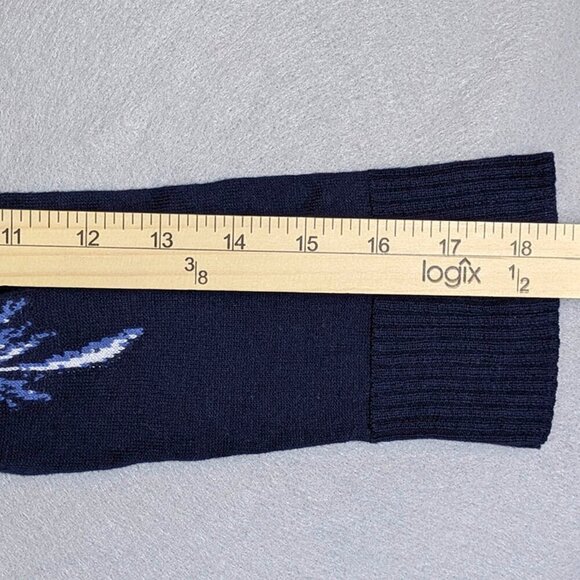 Chico's Pullover‎ Sweater Size 0 Womens Small 4 Blue Palm Tree Design 3/4 Sleeve - Picture 8 of 11